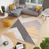 Tapiso Elefanta Vloerkleed Grijs Beige Abstract Modern Woonkamer Tapijt Maat- 60x100