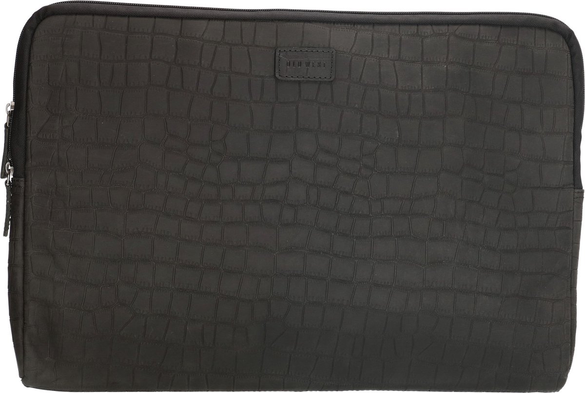 Old West San Angelo - Leren Laptopcover / Laptopsleeve - 17 inch - zwart