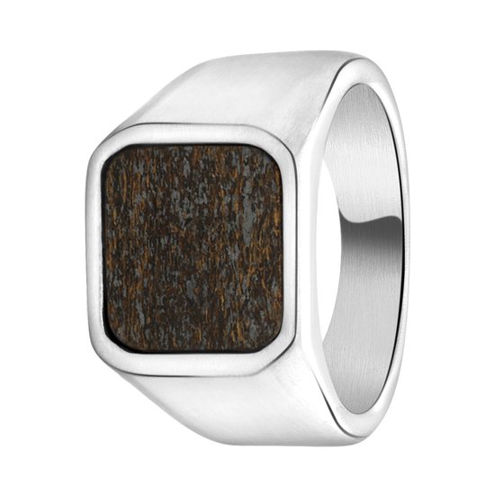 Chevalière homme acier bronzonite