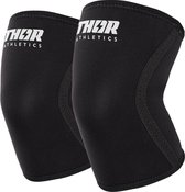 Thor Athletics - Knee Sleeves Zwart - 7MM - Krachttraining Accessoires - Powerlifting - Bodybuilding - Squat - Maat (XS)