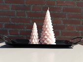 Kerstboom kaars set van 2 Roze