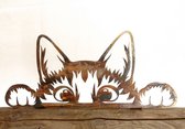 Ferdec - Glurende kat - Poes silhouet van cortenstaal - Dierenbeeld - nr3