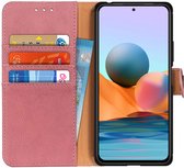 KHAZNEH Xiaomi Redmi Note 10 Pro Hoesje Portemonnee Book Case Roze