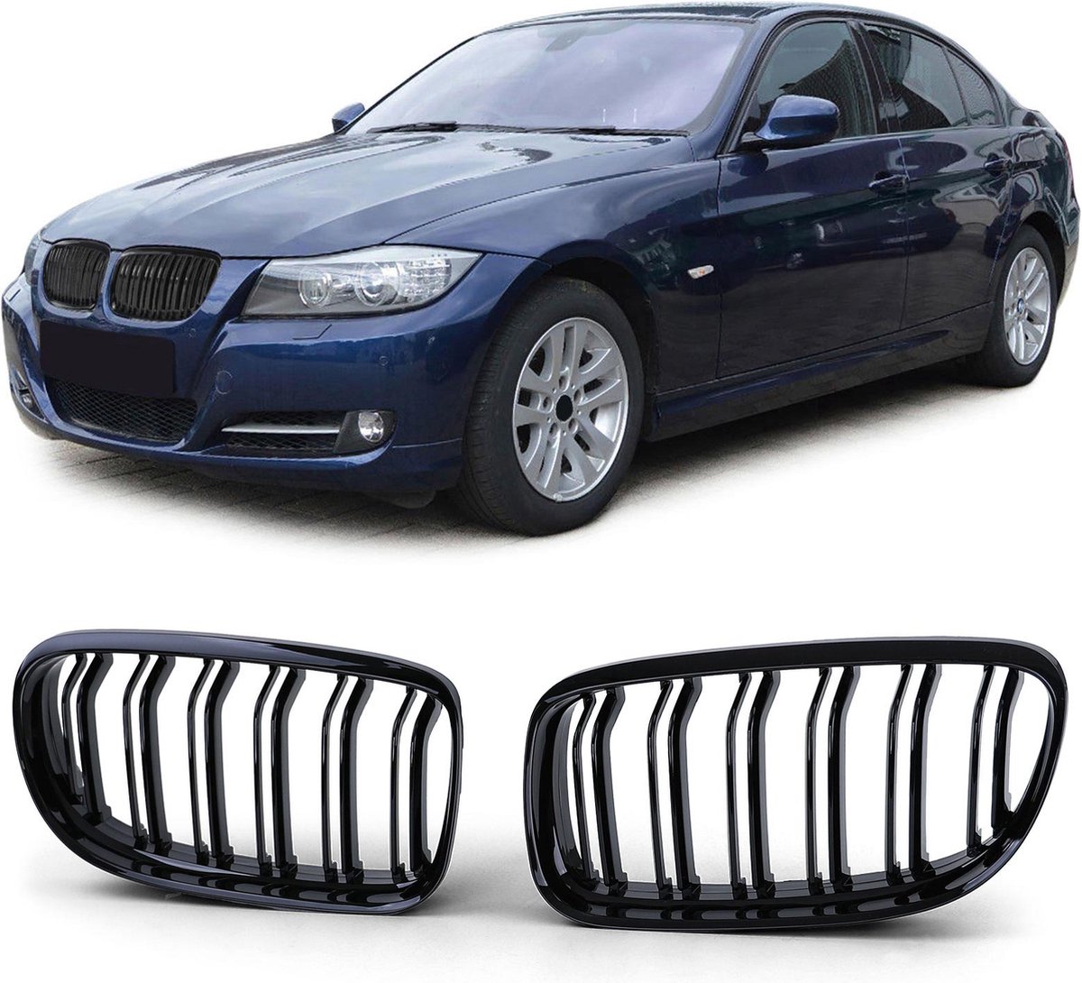 BMW Série 3 E90 E91 LCI Sedan Touring M Package Gloss Zwart Bumper Corners  Performance