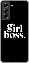 Geschikt voor Samsung Galaxy S21 FE hoesje - Quotes - Spreuken - Girl boss - Siliconen Telefoonhoesje