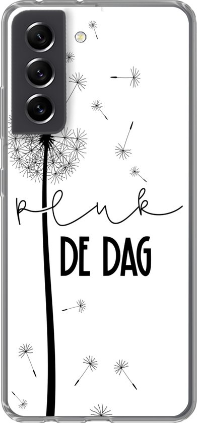 Geschikt voor Samsung Galaxy S21 FE hoesje - Spreuken - Carpe diem - Pluk de dag - Quotes - Siliconen Telefoonhoesje