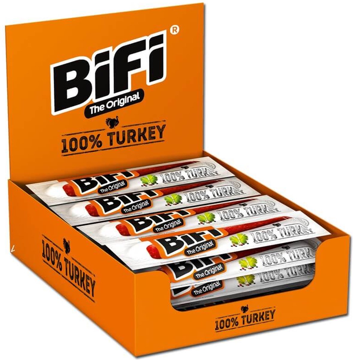 BiFi Turkey - Kalkoen salami stick - Ideale Vlees Snack - voor Tussendoor, Onderweg of in de Lunchtrommel - 24x20g