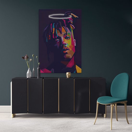 Artaza - Peinture sur Canevas - Juice wrld en style abstrait - 80x120 - Petit - Photo sur Toile - Impression sur Toile