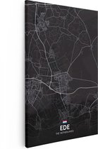 Artaza - Peinture sur Canevas - Ede City Carte en noir - 20x30 - Petit - Photo sur Toile - Impression sur Toile
