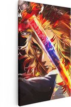 Artaza Canvas Schilderij Anime Karakter Kyōjurō Rengoku - 20x30 - Klein - Foto Op Canvas - Canvas Print