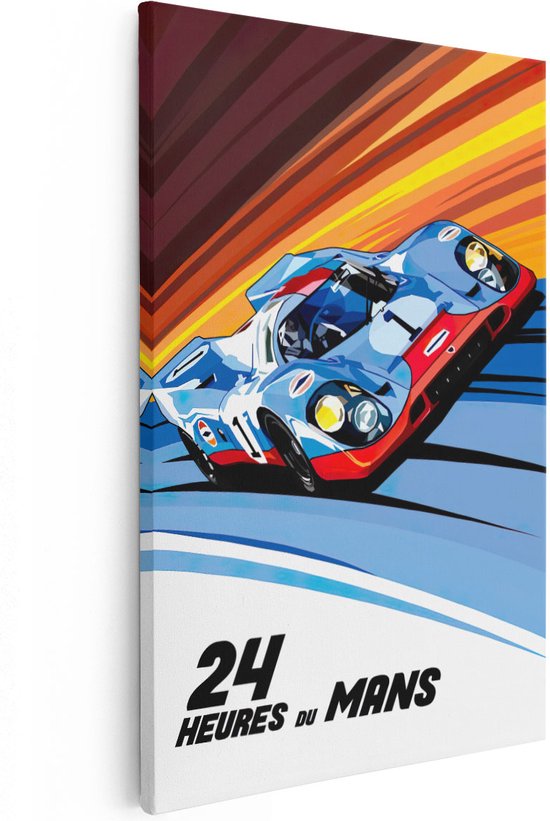 Artaza Canvas Schilderij Autorace 24 Heures du Mans - 60x90 - Foto Op Canvas - Wanddecoratie