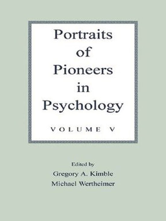 Portraits of Pioneers in Psychology Series - Portraits of Pi ... - cover
