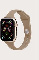 Smal Siliconen Apple Watch Bandje Dun - Abrikoos - 38/40/41 mm - Series 1 2 3 4 5 6 SE 7 - Geschikt voor Apple Watch