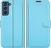 Book Case - Samsung Galaxy S21 FE Hoesje - Lichtblauw