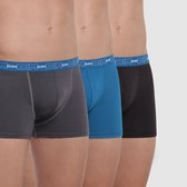 DIM Coton Stretch Heren Boxershort - 3-Pack - Grijs Blauw Zwart - Maat L