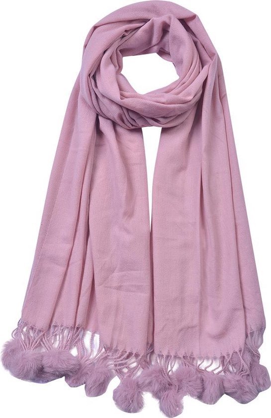 Sjaal Dames Effen 70*180 cm Roze Synthetisch Shawl Dames Sjaal