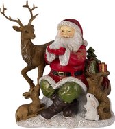 Kerstdecoratie Beeld Kerstman 18*13*19 cm Rood, Bruin Kunststof Decoratief Figuur Decoratieve Accessoires Kerstdecoratie voor Binnen