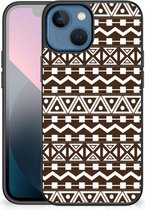 Telefoon Hoesje Geschikt voor iPhone13 mini Leuk TPU Backcase met Zwarte rand Aztec Brown