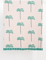 Sissy-Boy - Lichtroze jacquard deken met palmbomen