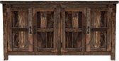 Wandmeubel  - wandkabinet - grof oud hout  - 150 cm breed - 4-deurs  -  H87cm