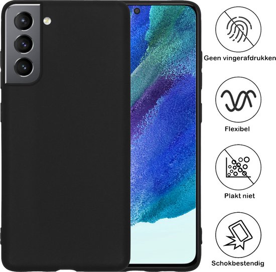 Etui en Siliconen pour Samsung Galaxy S21 FE - Etui en Siliconen pour Samsung S21 FE - Zwart