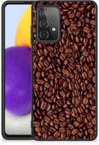 Telefoon Hoesje Geschikt voor Samsung Galaxy A72 (5G/4G) Hoesje met Zwarte rand Koffiebonen
