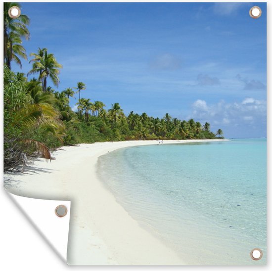 Tuinposters Het hagelwitte strand van het One Foot Island - 50x50 cm - Tuindoek - Buitenposter