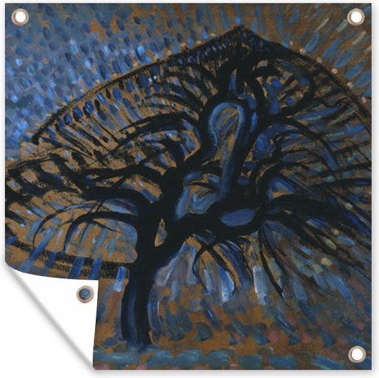 Tuinposters Blauwe appelboom - Piet Mondriaan - 50x50 cm - Tuindoek - Buitenposter