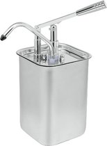 Sausdispenser Met Hevelbediening En Vierkante RVS Bak van 5 Liter, Gastro-Inox 503.187