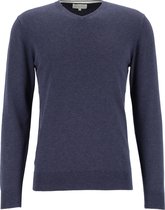 Michaelis heren trui katoen - slim fit met V-hals - marine blauw -  Maat: M