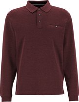 CASA MODA comfort fit polo lange mouw - stretch - bordeaux rood melange -  Maat: 4XL