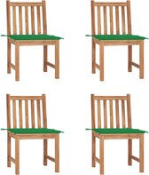 Decoways - Tuinstoelen 4 stuks met kussens massief teakhout