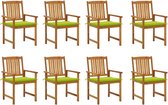 Decoways - Tuinstoelen 8 st met kussens massief acaciahout