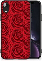 TPU Bumper Geschikt voor iPhone XR GSM Hoesje met Zwarte rand Red Roses