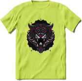 Tijger - Dieren Mandala T-Shirt | Roze | Grappig Verjaardag Zentangle Dierenkop Cadeau Shirt | Dames - Heren - Unisex | Wildlife Tshirt Kleding Kado | - Groen - XL