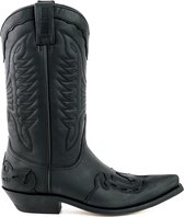 Mayura Boots 17 Zwart/ Dames Heren Cowboy Western Laarzen Spitse Neus Schuine Hak Waxed Leer Maat EU 42