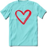 Valentijn Hart T-Shirt | Grappig Valentijnsdag Cadeautje voor Hem en Haar | Dames - Heren - Unisex | Kleding Cadeau | - Licht Blauw - M