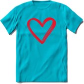 Valentijn Hart T-Shirt | Grappig Valentijnsdag Cadeautje voor Hem en Haar | Dames - Heren - Unisex | Kleding Cadeau | - Blauw - L