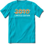 2010 Limited Edition Lines T-Shirt | Goud - Zilver | Grappig Verjaardag en Feest Cadeau Shirt | Dames - Heren - Unisex | Tshirt Kleding Kado | - Blauw - 3XL