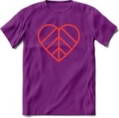 Valentijn Hart T-Shirt | Grappig Valentijnsdag Cadeautje voor Hem en Haar | Dames - Heren - Unisex | Kleding Cadeau | - Paars - XL