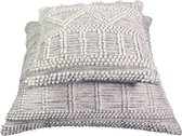 Fissaggio | Sierkussen Pallina Natural - 45x45cm - Gemêleerd Wit/Ecru - SALE
