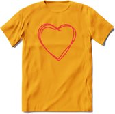 Valentijn Hart T-Shirt | Grappig Valentijnsdag Cadeautje voor Hem en Haar | Dames - Heren - Unisex | Kleding Cadeau | - Geel - 3XL