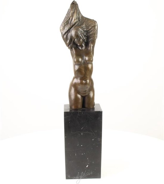 Bronzen beeld - Torso naakte dame - Erotisch sculptuur - 61,4 cm hoog