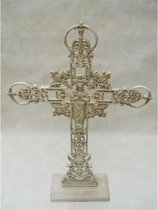 Gietijzeren beeld - kerkelijk kruis - sculptuur - Mary with roses - 88,1 cm hoog