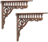 Plankendrager - Art Nouveau  - wandbeugels - set van 2 - 22,9 cm hoog