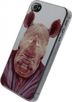 Apple iPhone 4/4s Hoesje - Xccess - Metal Plate Serie - Aluminium Backcover - Funny Rhino - Hoesje Geschikt Voor Apple iPhone 4/4s