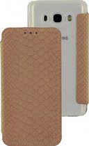 Samsung Galaxy J5 (2016) Hoesje - Mobilize - Gelly Booklet Slim Serie - Kunstlederen Bookcase - Snake Soft Creamy Rose - Hoesje Geschikt Voor Samsung Galaxy J5 (2016)