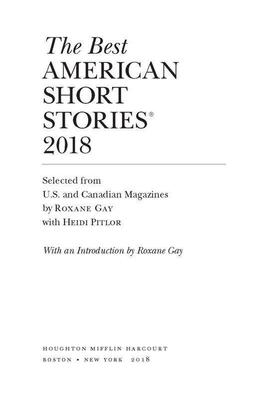 Omslag van The Best American Short Stories 2018