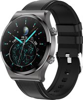 GAVURY Smartwatch PRO - Bluetooth bellen - Activity en fitness Tracker - Donkergrijs - Smartwatch dames en heren - Touchscreen - Stappenteller - Social media berichten - Bloeddrukmeter - Verb