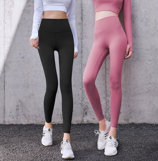 Sportlegging - Yogalegging - High Waist - Roze - Maat: S — afbeelding 3